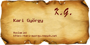 Kari György névjegykártya