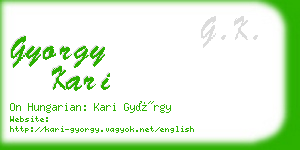 gyorgy kari business card